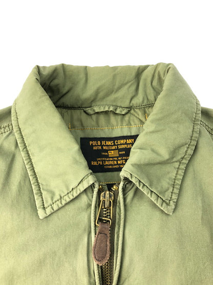 【中古品】【メンズ】 POLO JEANS ポロジーンズ FLIGHT JACKET フライトジャケット アウター 146-250221-ki-17-tag サイズ：L カラー：カーキ 万代Net店