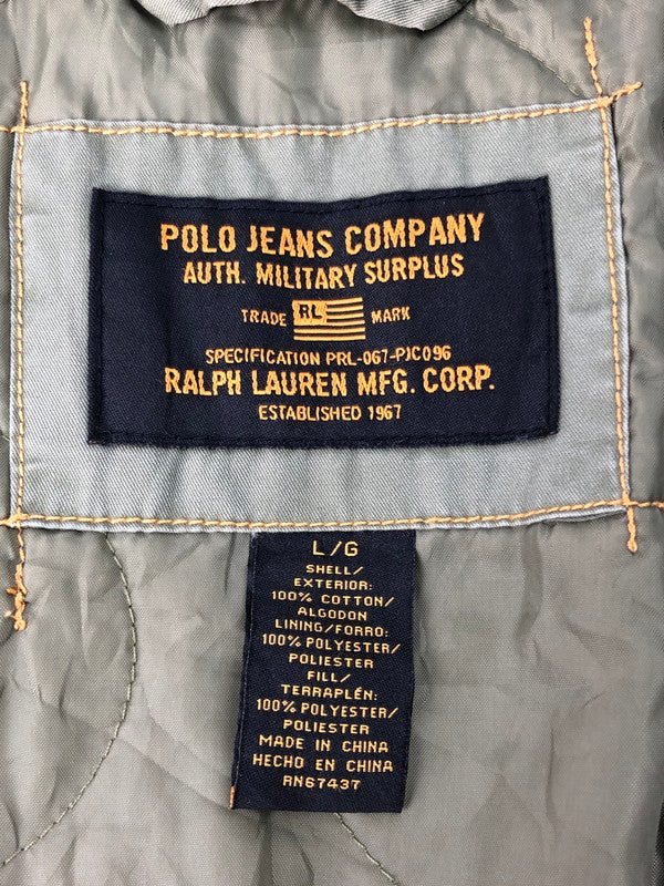 【中古品】【メンズ】 POLO JEANS ポロジーンズ FLIGHT JACKET フライトジャケット アウター 146-250221-ki-17-tag サイズ：L カラー：カーキ 万代Net店