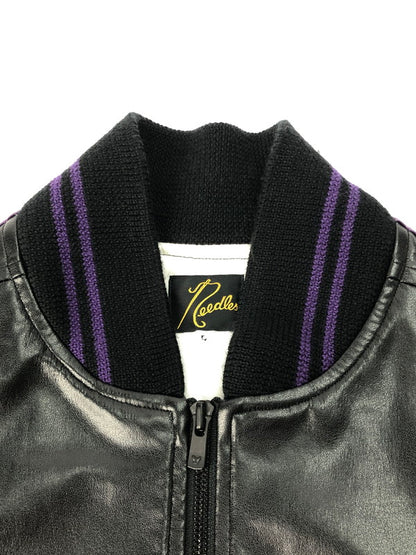 【中古品】【メンズ】 Needles ニードルス AWARD JACKET-FAUX LEATHER HM078 アワードジャケット パピヨンワッペン スタジャン アウター 140-250222-hi-06-tag サイズ：L カラー：ブラック 万代Net店