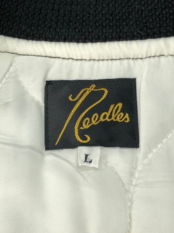 【中古品】【メンズ】 Needles ニードルス AWARD JACKET-FAUX LEATHER HM078 アワードジャケット パピヨンワッペン スタジャン アウター 140-250222-hi-06-tag サイズ：L カラー：ブラック 万代Net店