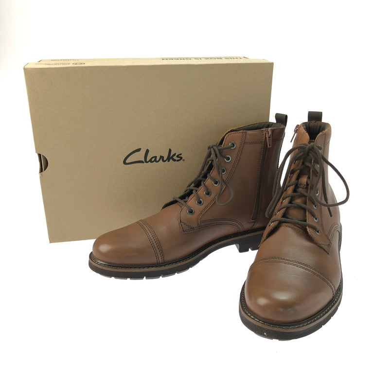 【中古品】【メンズ】 Clarks クラークス BATCOMBE CAP 26173429 バトコムキャップ レースアップブーツ 靴 164-250225-yk-29-tag サイズ：UK9 カラー：ダークブラウン 万代Net店