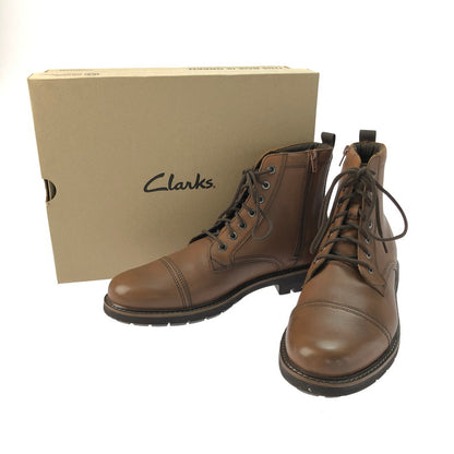 【中古品】【メンズ】 Clarks クラークス BATCOMBE CAP 26173429 バトコムキャップ レースアップブーツ 靴 164-250225-yk-29-tag サイズ：UK9 カラー：ダークブラウン 万代Net店