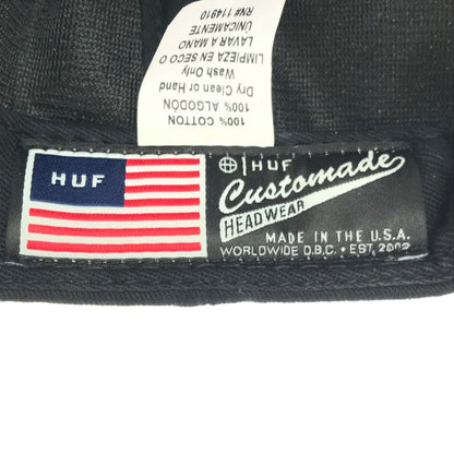 【中古美品】【メンズ】 HUF ハフ × CHALLENGER チャレンジャー 別注 コラボ LOGO CAP ロゴキャップ USA製 帽子 185-250225-yk-01-tag サイズ：F カラー：ブラック 万代Net店