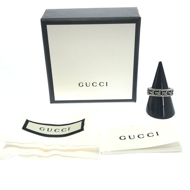 【中古美品】【メンズ】 GUCCI グッチ SQUARE G WIDE RING 576993 スクエアG ワイドリング 指輪 アクセサリー 182-250225-yk-06-tag サイズ：約20号 カラー：シルバー 万代Net店