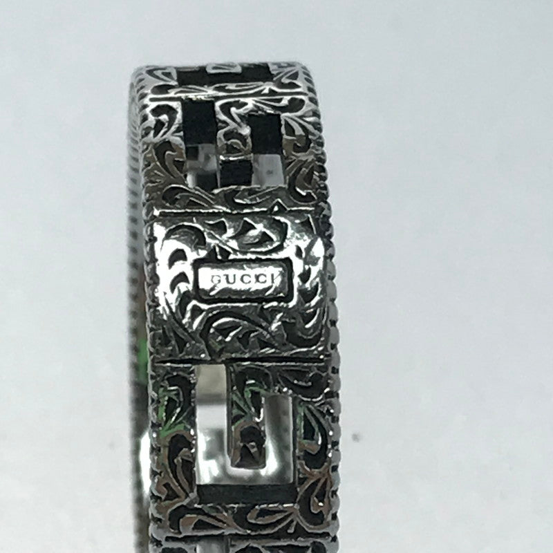 【中古美品】【メンズ】 GUCCI グッチ SQUARE G WIDE RING 576993 スクエアG ワイドリング 指輪 アクセサリー 182-250225-yk-06-tag サイズ：約20号 カラー：シルバー 万代Net店