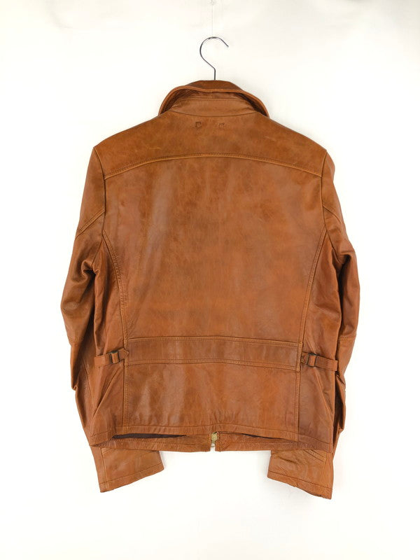 【現状渡し品】【メンズ】 AVIREX アヴィレックス LEATHER SHORT JACKET 6161013 ホースハイド レザーショートジャケット 馬革 アウター 145-250222-hi-19-tag サイズ：M カラー：ブラウン 万代Net店