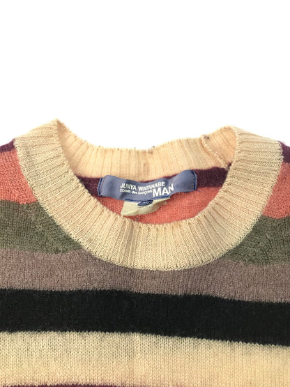 【中古品】【メンズ】 JUNYA WATANABE COMME des GARCONS MAN ジュンヤワタナベコムデギャルソンマン WOOL MOHEA BORDER KNIT SWEATER WL-N012 ウールモヘア ボーダーニット セーター 140-250226-hi-18-tag サイズ：M カラー：マルチカラー 万代Net店