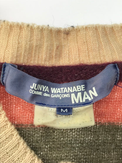 【中古品】【メンズ】 JUNYA WATANABE COMME des GARCONS MAN ジュンヤワタナベコムデギャルソンマン WOOL MOHEA BORDER KNIT SWEATER WL-N012 ウールモヘア ボーダーニット セーター 140-250226-hi-18-tag サイズ：M カラー：マルチカラー 万代Net店