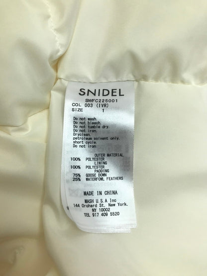 【中古品】【レディース】 snidel スナイデル 西川レディモッズダウンジャケット SWFC225001 アウター 169-250226-hi-09-tag サイズ：1 カラー：ホワイト 万代Net店