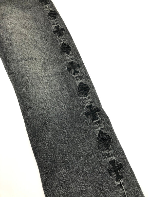 【中古品】【メンズ】  SUPPLIER サプライヤー BONE EMBROIDERY WASHED DENIM PANTS ボーン エンブロイダリー ウオッシュド デニムパンツ ジーンズ ボトムス 153-250228-ki-13-tag サイズ：M カラー：ブラック 万代Net店