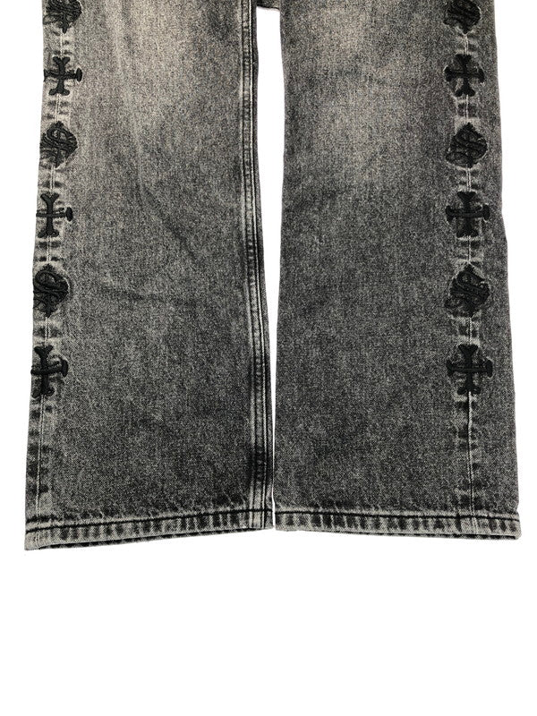 【中古品】【メンズ】  SUPPLIER サプライヤー BONE EMBROIDERY WASHED DENIM PANTS ボーン エンブロイダリー ウオッシュド デニムパンツ ジーンズ ボトムス 153-250228-ki-13-tag サイズ：M カラー：ブラック 万代Net店