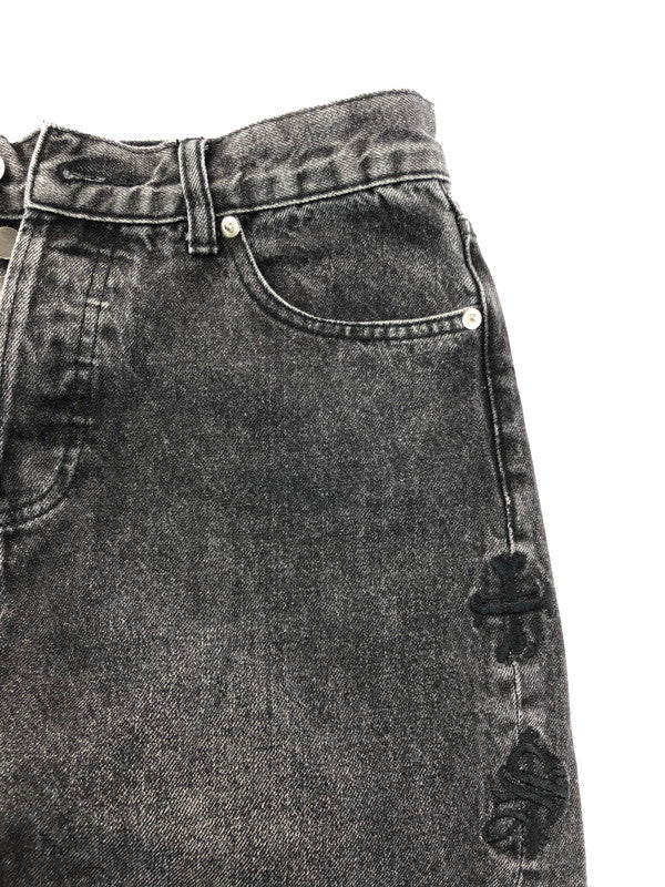 【中古品】【メンズ】  SUPPLIER サプライヤー BONE EMBROIDERY WASHED DENIM PANTS ボーン エンブロイダリー ウオッシュド デニムパンツ ジーンズ ボトムス 153-250228-ki-13-tag サイズ：M カラー：ブラック 万代Net店