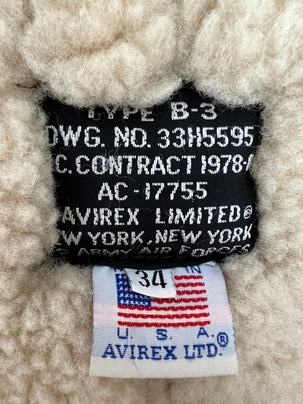 【中古品】【メンズ】 AVIREX アヴィレックス TYPE B-3 FLIGHT JACKET AC-17755 USA製 タイプ B-3 フライトジャケット アウター レザージャケット 145-260710-kk-08-hon サイズ：34 カラー：ブラウン 万代Net店