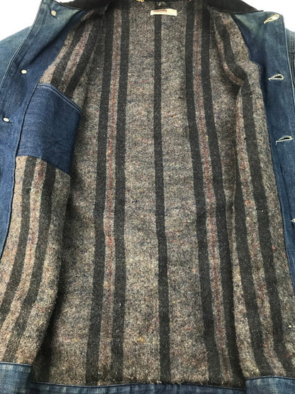 【中古品】【メンズ】  MONTGOMERY WARD モンゴメリーワード 60's-70's BLANKET LINER DENIM COVERALLS 60-70年代 ブランケットライナー デニムカバーオール デニムジャケット 茶タグ アウター 146-250228-hi-21-tag サイズ：48 カラー：インディゴ 万代Net店