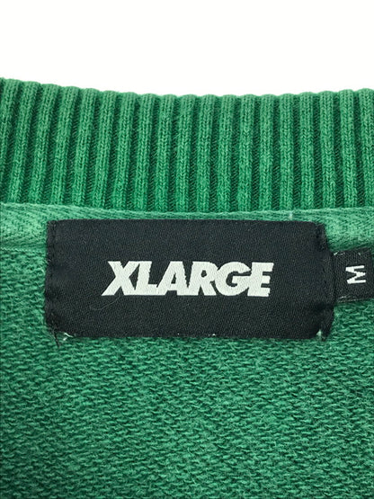 【中古品】【メンズ】 XLARGE エクストララージ STRIPED SLEEVE TEAM LOGO CREWNECK SWEAT 101223012007 ストライプスリーブ チームロゴスウェット トレーナー 142-250228-hi-12-tag サイズ：M カラー：グリーン 万代Net店