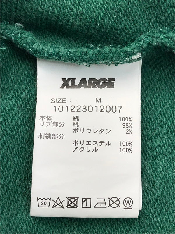 【中古品】【メンズ】 XLARGE エクストララージ STRIPED SLEEVE TEAM LOGO CREWNECK SWEAT 101223012007 ストライプスリーブ チームロゴスウェット トレーナー 142-250228-hi-12-tag サイズ：M カラー：グリーン 万代Net店