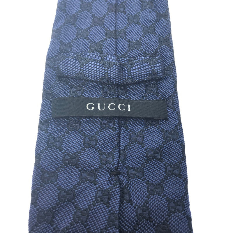 【中古品】【メンズ】 GUCCI グッチ GG 総柄タイ 服飾雑貨 スーツ用小物 ネクタイ 183-250314-yk-14-tag カラー：ブルー 万代Net店