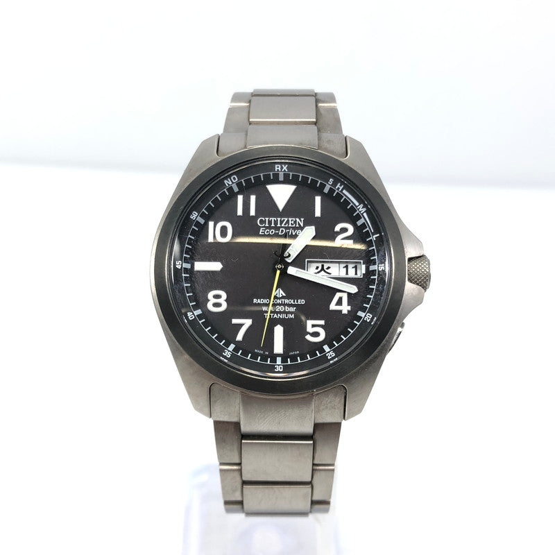 【中古品】【メンズ】 CITIZEN シチズン PROMASTER LAND SERIES ECO-DRIVE PMD56-2952 プロマスター ランドシリーズ エコドライブ 電波ソーラー 腕時計 197-250311-yk-16-tag カラー：シルバー 万代Net店