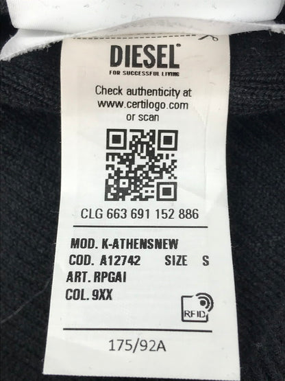 【中古品】【メンズ】 DIESEL ディーゼル K-ATHENSNEW KNIT ニット セーター トップス 141-250228-hi-13-tag サイズ：S カラー：ブラック 万代Net店