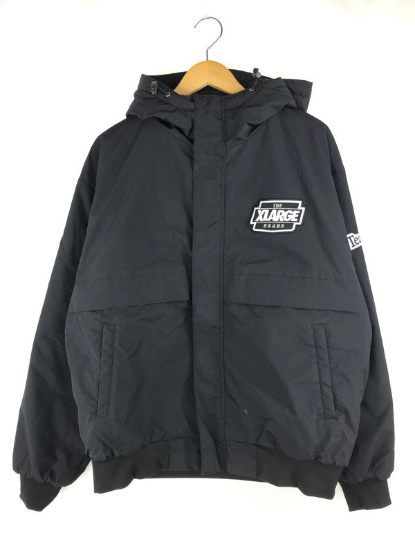 【中古品】【メンズ】 XLARGE エクストララージ NYLON PUFFER JACKET 101243021011 ナイロン パファージャケット ロゴ 中綿ジャケット アウター 142-250228-hi-25-tag サイズ：L カラー：ブラック 万代Net店