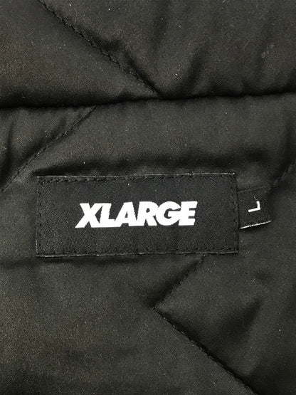 【中古品】【メンズ】 XLARGE エクストララージ NYLON PUFFER JACKET 101243021011 ナイロン パファージャケット ロゴ 中綿ジャケット アウター 142-250228-hi-25-tag サイズ：L カラー：ブラック 万代Net店