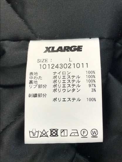 【中古品】【メンズ】 XLARGE エクストララージ NYLON PUFFER JACKET 101243021011 ナイロン パファージャケット ロゴ 中綿ジャケット アウター 142-250228-hi-25-tag サイズ：L カラー：ブラック 万代Net店