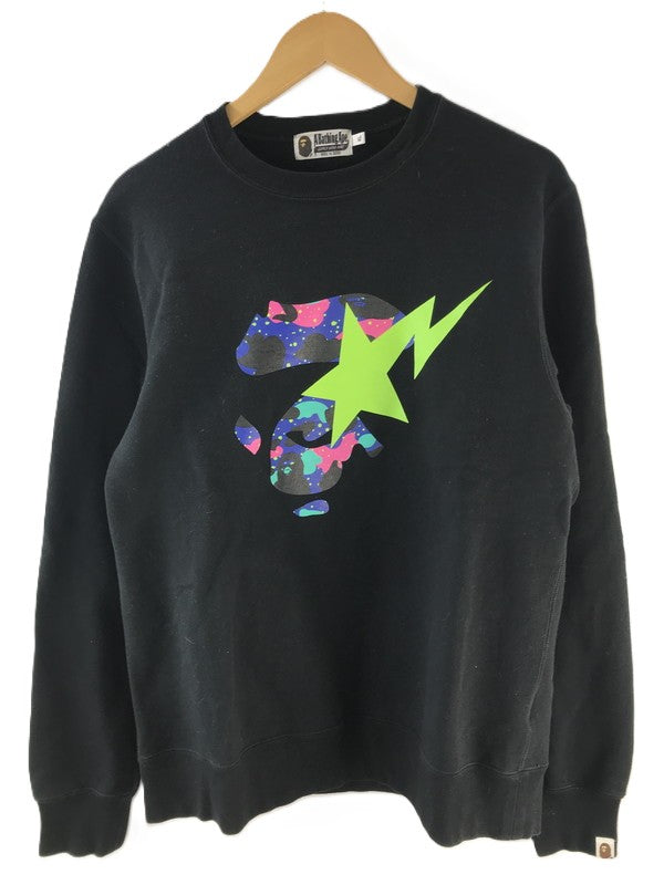 【中古品】【メンズ】 A BATHING APE アベイシングエイプ ×KID CUDI キッド・カディ BAPE X KID CUDI CREWNECK 001SWG731901X ベイプ X キッド・カディ クルーネック スウェット トップス 142-250228-ki-04-tag サイズ：XL カラー：ブラック 万代Net店