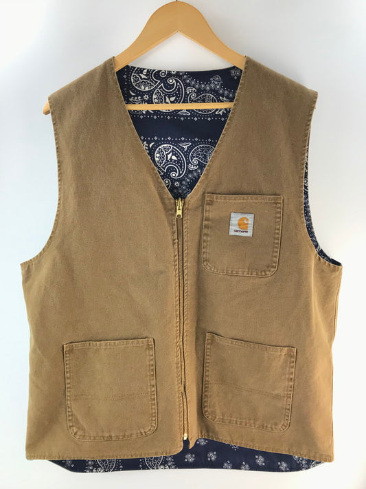 【中古品】【メンズ】 Carhartt カーハート BANDANA WORK VEST A211020 バンダナワークベスト ライトアウター 142-250228-hi-01-tag サイズ：L カラー：ブラウン 万代Net店