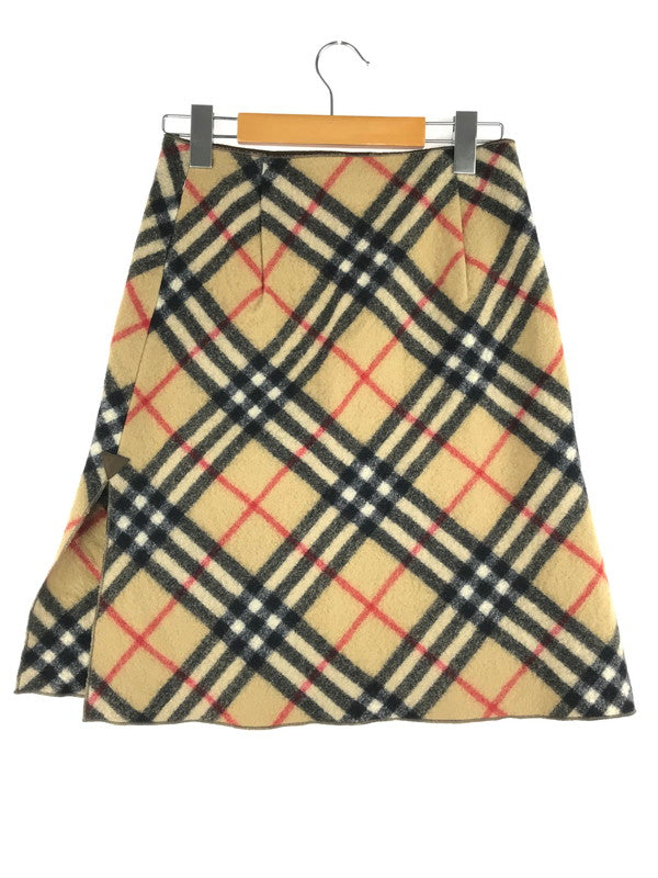 【中古品】【レディース】 BURBERRY BLUE LABEL バーバリーブルーレーベル WOOL CHECK SKIRT ウール ノヴァチェック スカート 171-250308-hi-09-tag サイズ：38 カラー：ベージュ系 万代Net店