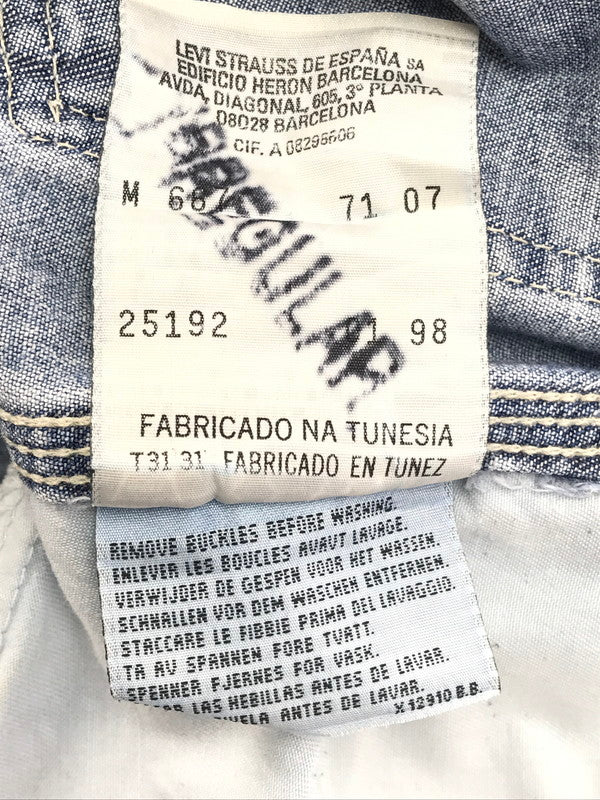 【中古品】【メンズ】 Levi's リーバイス 90's DENIM OVERALL M667 98年製 デニムオーバーオール チュニジア製 オレンジタブ サロペット 146-250308-hi-10-tag サイズ：なし カラー：ライトインディゴ 万代Net店