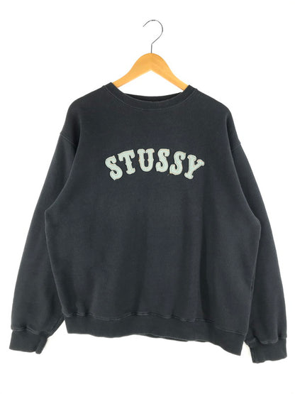 【中古品】【メンズ】 STUSSY ステューシー LOGO PATCH SWEATSHIRT ロゴワッペン スウェット トレーナー 142-250304-hi-15-tag サイズ：L カラー：ブラック 万代Net店