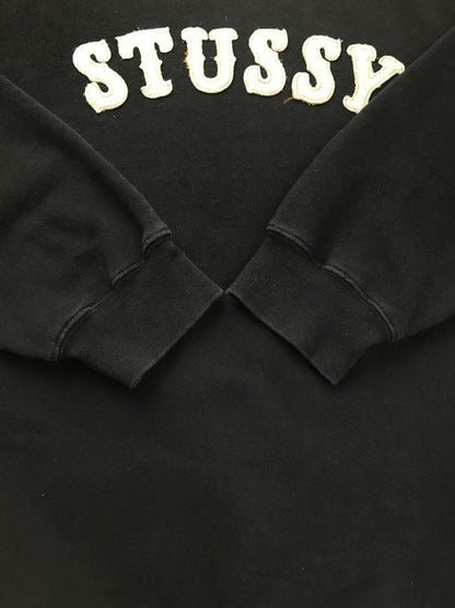 【中古品】【メンズ】 STUSSY ステューシー LOGO PATCH SWEATSHIRT ロゴワッペン スウェット トレーナー 142-250304-hi-15-tag サイズ：L カラー：ブラック 万代Net店