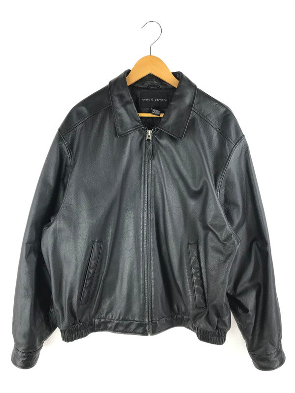 【中古品】【メンズ】  CROFT&BARROW クロフトアンドバロー LEATHER ZIP UP BLOUSON レザー ジップアップブルゾン アウター 146-250304-hi-09-tag サイズ：L カラー：ブラック 万代Net店