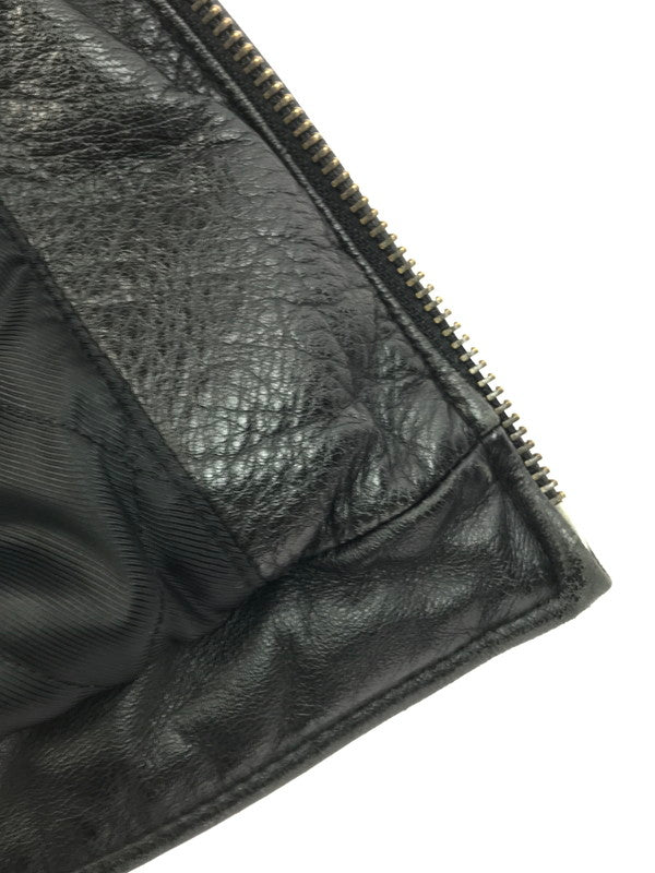 【中古品】【メンズ】  CROFT&BARROW クロフトアンドバロー LEATHER ZIP UP BLOUSON レザー ジップアップブルゾン アウター 146-250304-hi-09-tag サイズ：L カラー：ブラック 万代Net店