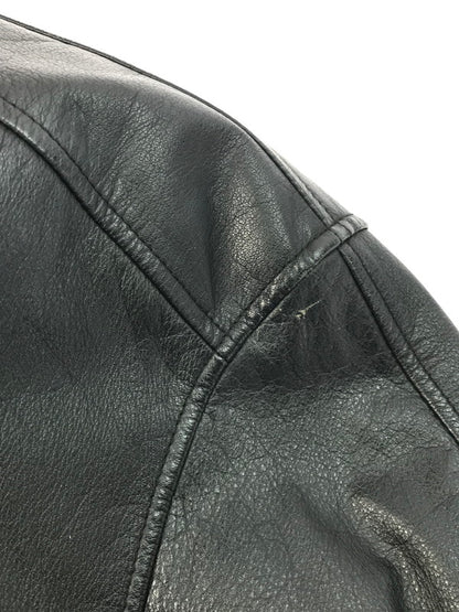 【中古品】【メンズ】  CROFT&BARROW クロフトアンドバロー LEATHER ZIP UP BLOUSON レザー ジップアップブルゾン アウター 146-250304-hi-09-tag サイズ：L カラー：ブラック 万代Net店