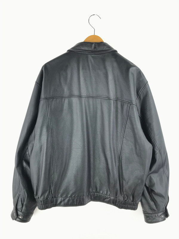 【中古品】【メンズ】  CROFT&BARROW クロフトアンドバロー LEATHER ZIP UP BLOUSON レザー ジップアップブルゾン アウター 146-250304-hi-09-tag サイズ：L カラー：ブラック 万代Net店