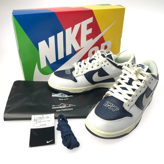 【中古品】【メンズ】  NIKE SB ナイキ スケートボーディング × HUF ハフ 別注 コラボ DUNK LOW OG QS FD8775-100 ダンク ロー OG QS スニーカー 靴 160-250311-yk-02-tag サイズ：27cm/US9 カラー：WHITE/NAVY-SAIL 万代Net店