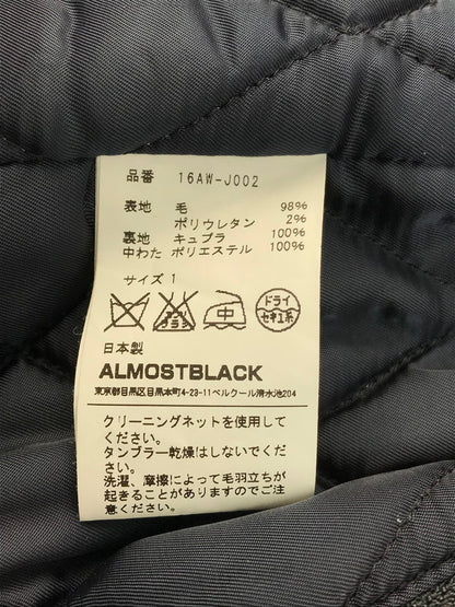 【中古品】【メンズ】  ALMOSTBLACK オールモストブラック PAINTING QUILTING RIDERS JACKET 16AW-J002 ペインティング キルティング ライダースジャケット アウター 140-250308-hi-01-tag サイズ：1 カラー：ネイビー 万代Net店