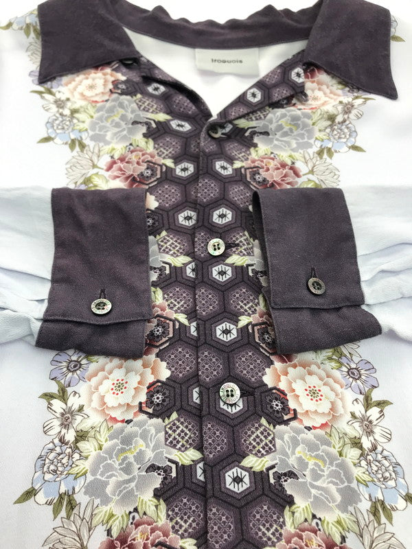 【中古品】【メンズ】 Iroquois イロコイ 379102 ROMANTIC-TONIGHT JAPANESE FLOWER SHIRT 140-250306-ss-03-tag サイズ：1 カラー：水色 万代Net店