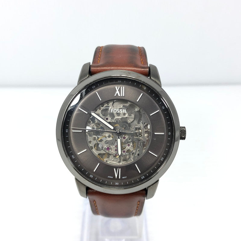 【中古品】【メンズ】 FOSSIL フォッシル MONTRE NEUTRA AUTOMATIQUE EN CUIR AMBRE ME3161 ニュートラ オートマチック アンバー レザーウォッチ 腕時計 197-250311-yk-19-tag カラー：ブラウン 万代Net店