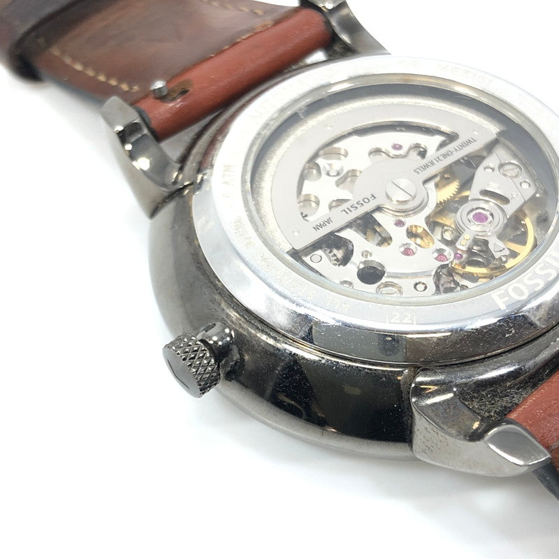 【中古品】【メンズ】 FOSSIL フォッシル MONTRE NEUTRA AUTOMATIQUE EN CUIR AMBRE ME3161 ニュートラ オートマチック アンバー レザーウォッチ 腕時計 197-250311-yk-19-tag カラー：ブラウン 万代Net店