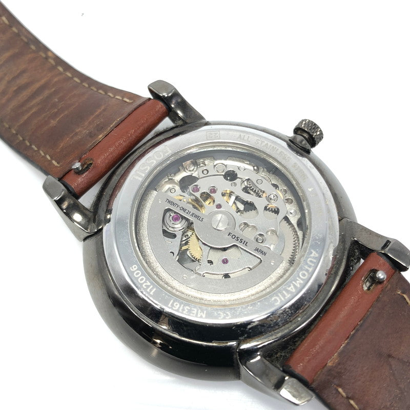 【中古品】【メンズ】 FOSSIL フォッシル MONTRE NEUTRA AUTOMATIQUE EN CUIR AMBRE ME3161 ニュートラ オートマチック アンバー レザーウォッチ 腕時計 197-250311-yk-19-tag カラー：ブラウン 万代Net店