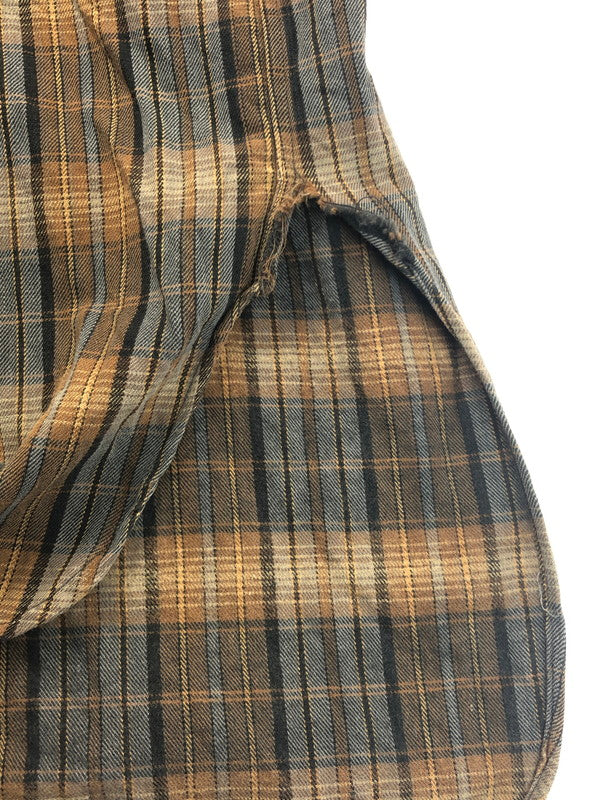 【中古品】【メンズ】  USED 60's-70's GRANDPA SHIRT 60-70年代 グランパシャツ チェック 長袖シャツ 146-250313-hi-20-tag サイズ：不明 カラー：ブラウン 万代Net店