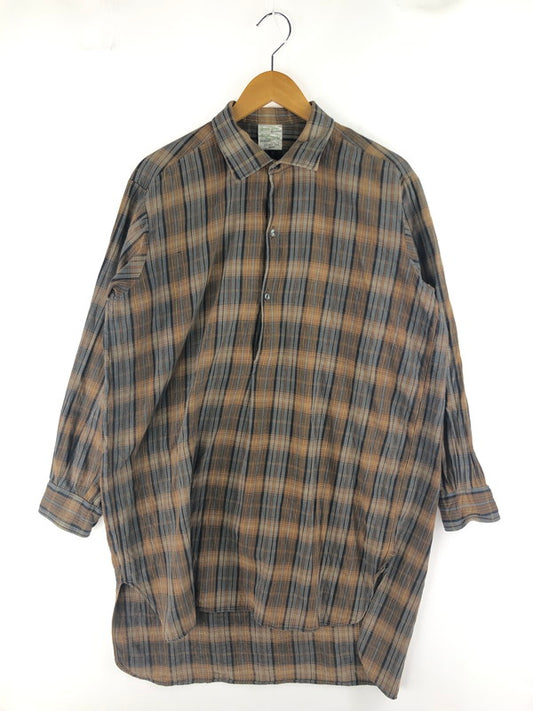 【中古品】【メンズ】  USED 60's-70's GRANDPA SHIRT 60-70年代 グランパシャツ チェック 長袖シャツ 146-250313-hi-20-tag サイズ：不明 カラー：ブラウン 万代Net店