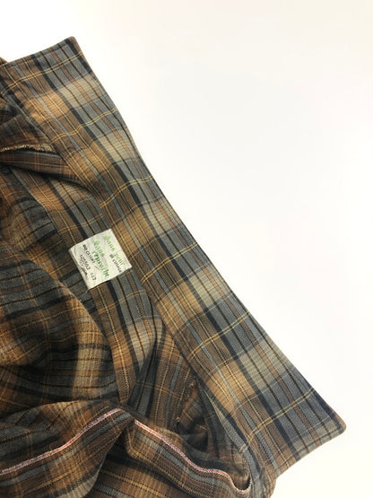 【中古品】【メンズ】  USED 60's-70's GRANDPA SHIRT 60-70年代 グランパシャツ チェック 長袖シャツ 146-250313-hi-20-tag サイズ：不明 カラー：ブラウン 万代Net店