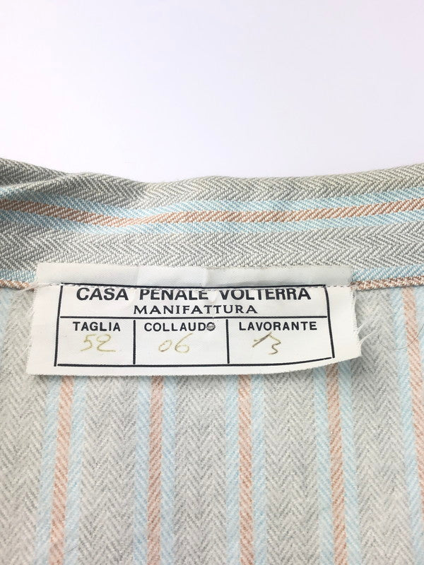 【中古品】【メンズ】  CASA PENALE VOLTERRA ヴィンテージ ITALIAN PRISONER SLEEPING SHIRT イタリア プリズナー スリーピングシャツ ストライプ 長袖シャツ 146-250313-hi-18-tag サイズ：52 カラー：ライトブルー 万代Net店