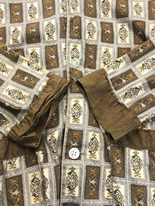 【現状渡し品】【メンズ】 TOWN CRAFT タウンクラフト 60's 60年代 L/S OPEN COLLAR SHIRT オープンカラーシャツ 総柄 長袖シャツ 146-250313-hi-14-tag サイズ：M カラー：ブラウン 万代Net店