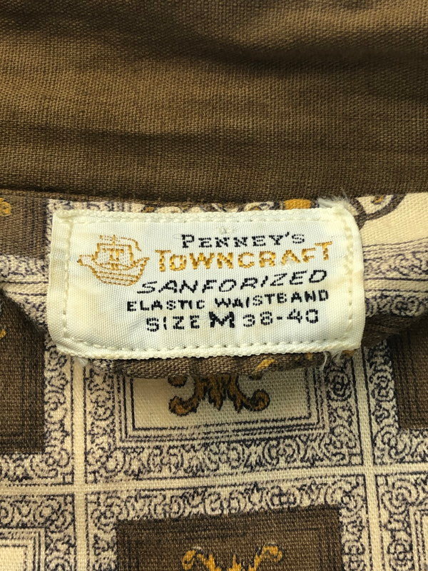 【現状渡し品】【メンズ】 TOWN CRAFT タウンクラフト 60's 60年代 L/S OPEN COLLAR SHIRT オープンカラーシャツ 総柄 長袖シャツ 146-250313-hi-14-tag サイズ：M カラー：ブラウン 万代Net店