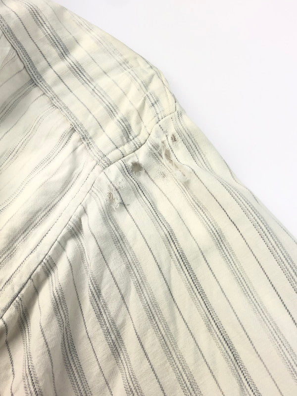 【現状渡し品】【メンズ】  USED EURO VINTAGE ユーロヴィンテージ 40-60's GRANDPA SHIRT 40-60年代 グランパシャツ 長袖 ストライプ柄 シャツ 146-250313-hi-19-tag サイズ：表記なし カラー：ホワイト 万代Net店