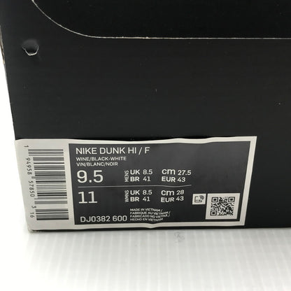 【中古美品】【メンズ】 NIKE ナイキ × FRAGMENT DESIGN フラングメントデザイン 別注 コラボ DUNK HI CITY PACK DJ0382-600 ダンクハイ シティパック スニーカー 靴 160-250307-yk-25-tag サイズ：27.5cm/US9.5 カラー："BEIJING"WINE/BLACK-WHITE 万代Net店